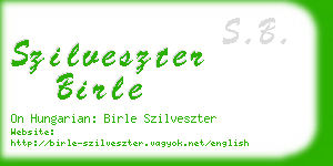 szilveszter birle business card